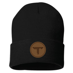 Talbot Cox Leather Patch Beanie