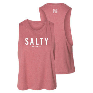 Bella Cropped Racerback Salty Tank (Heather Mauve)