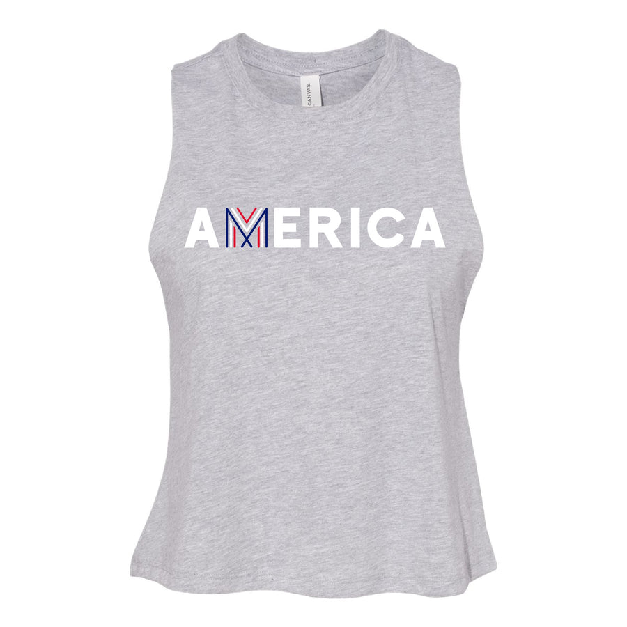 America Cropped Racerback Tank