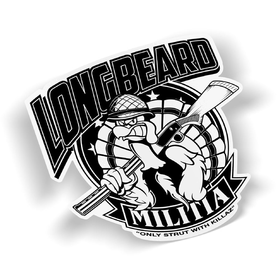 LONG BEARD DECAL (BLACK & WHITE)